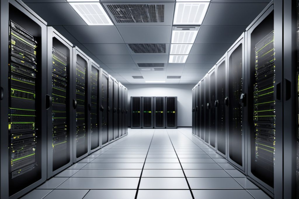 Server racks in an enterprise data centre