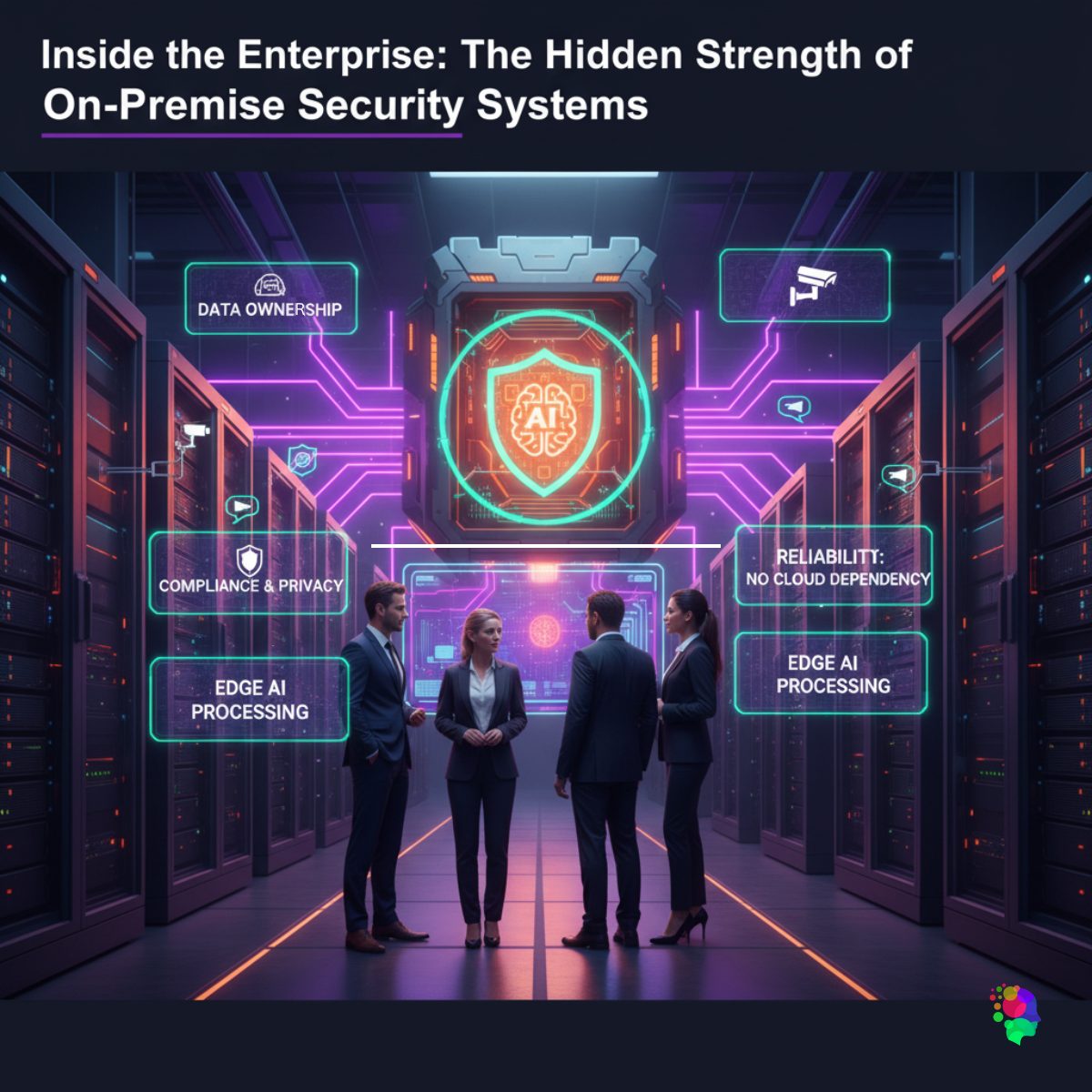 Illustration of on-premise enterprise AI security systems