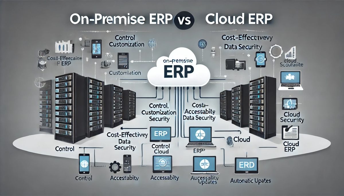 Diagram comparing on-premise and cloud deployment trade-offs